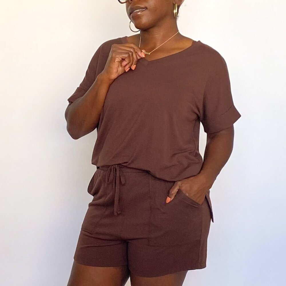 Cozy Matching Pant & Shirt Set - Chocolate